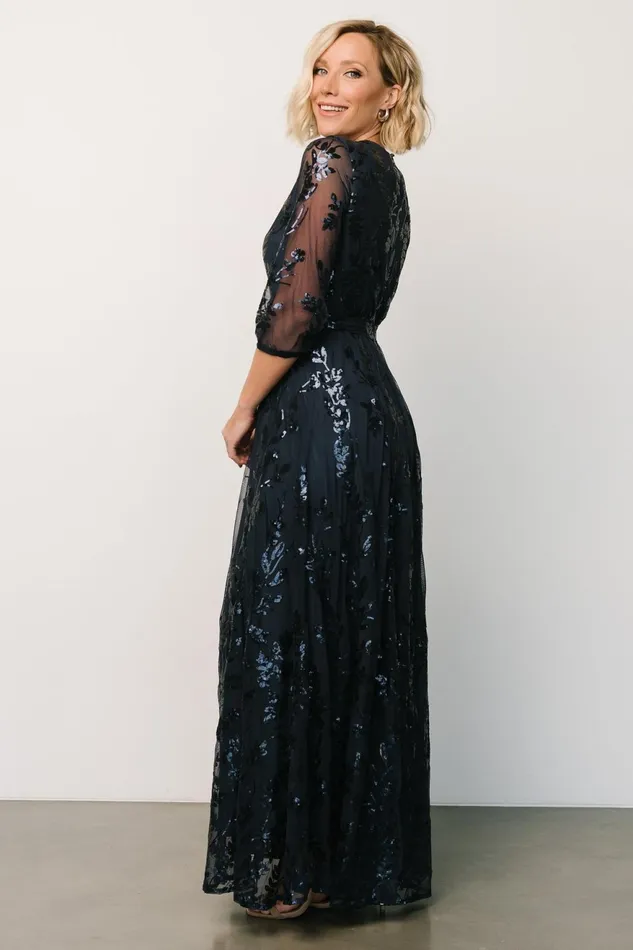 Women Wedding Guest Baltic Born Destiny Sequin Maxi Dress Navy Women Wedding Guest Baltic Born Destiny Sequin Maxi Dress Navy