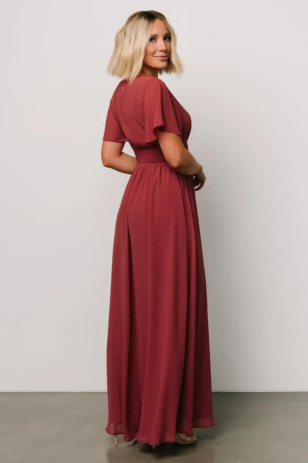 Women Wedding Guest Baltic Born Ramona Maxi Dress Terracotta