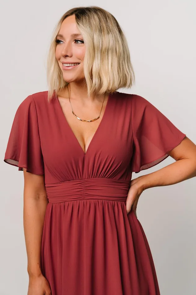 Women Wedding Guest Baltic Born Ramona Maxi Dress Terracotta