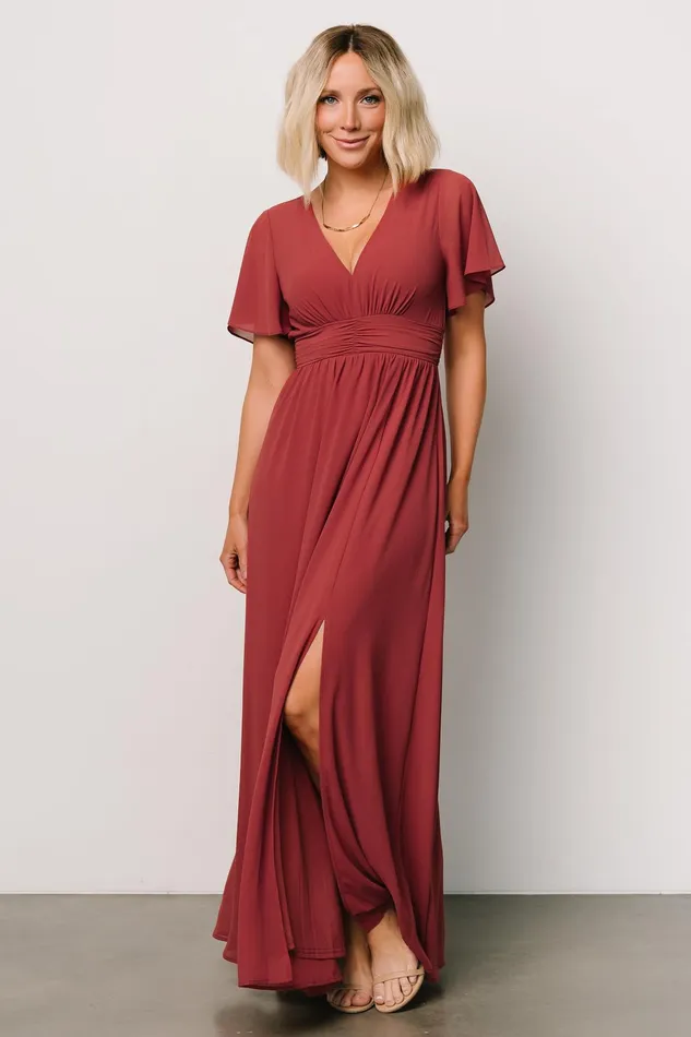 Women Wedding Guest Baltic Born Ramona Maxi Dress Terracotta