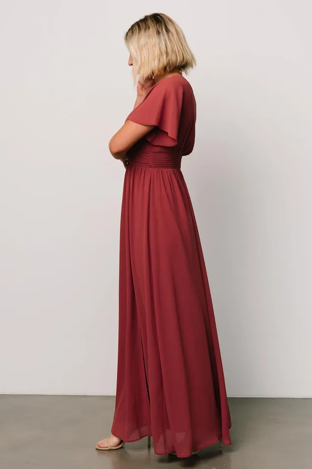 Women Wedding Guest Baltic Born Ramona Maxi Dress Terracotta