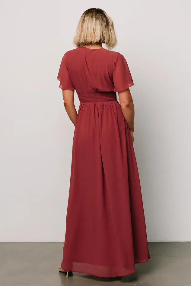 Women Wedding Guest Baltic Born Ramona Maxi Dress Terracotta
