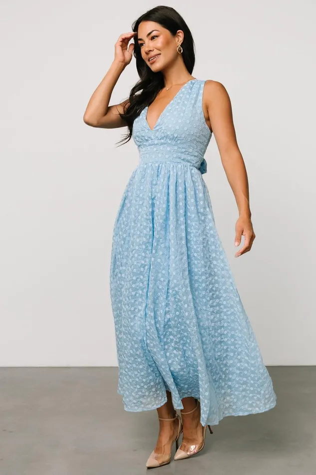 Women Wedding Guest Baltic Born Thalia Embroidered Tank Midi Dress Blue Women Wedding Guest Baltic Born Thalia Embroidered Tank Midi Dress Blue