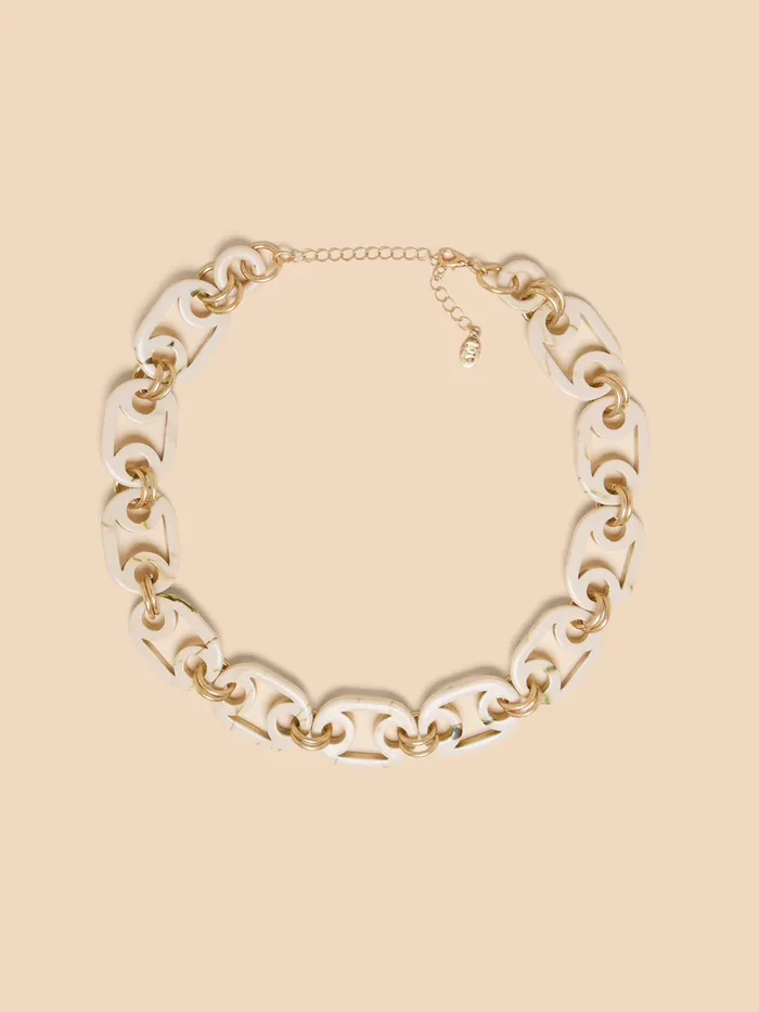 Women White Stuff Accessories Ema Resin Chain Necklace