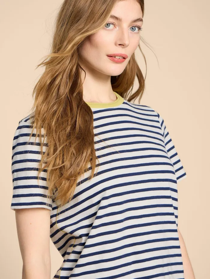 Women White Stuff Clothing ABBIE STRIPE CREW NECK TEE Women White Stuff Clothing ABBIE STRIPE CREW NECK TEE