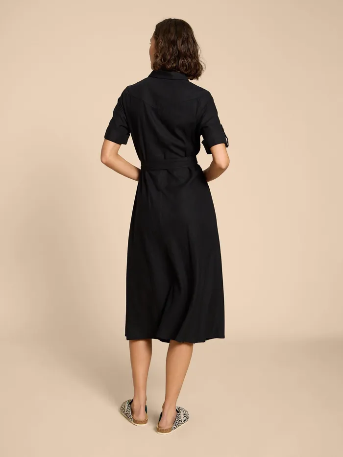Women White Stuff Clothing Beth Linen Blend Shirt Dress