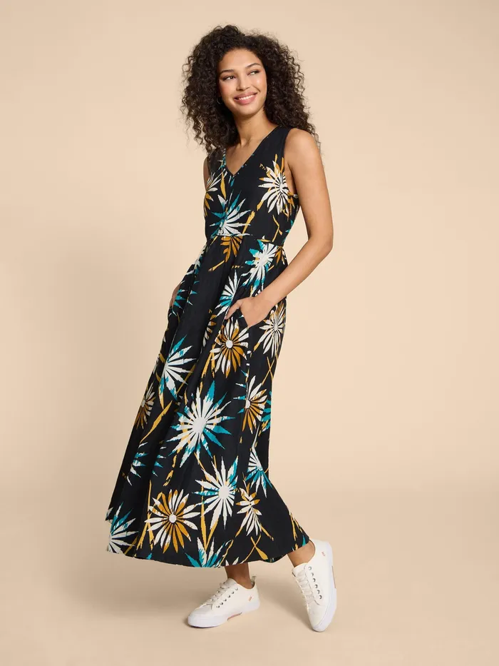 Women White Stuff Clothing Gigi Linen Blend Maxi Dress