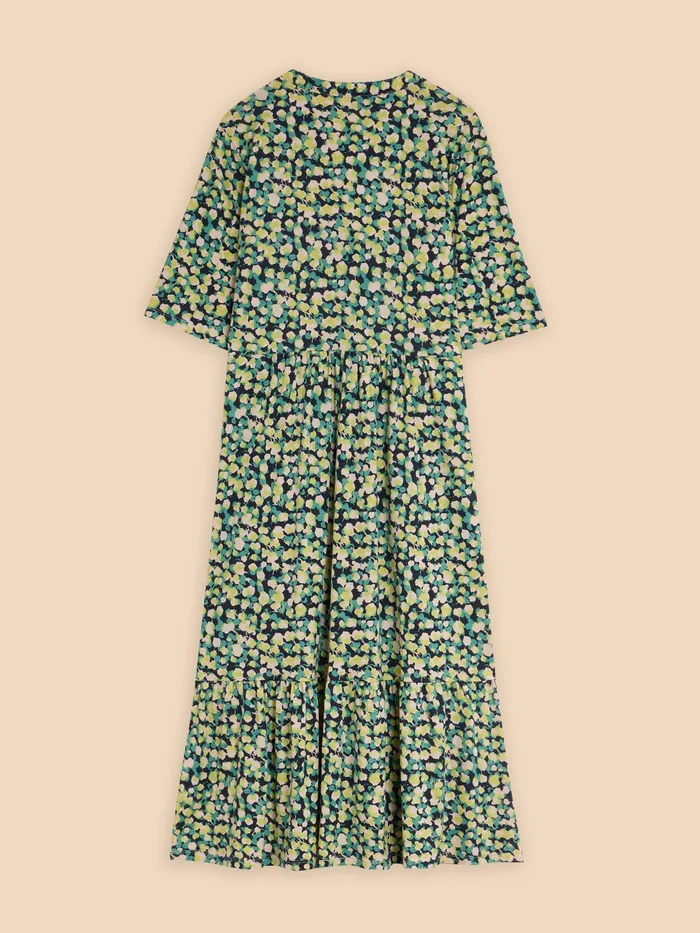 Women White Stuff Clothing Naya Jersey Printed Tiered Dress