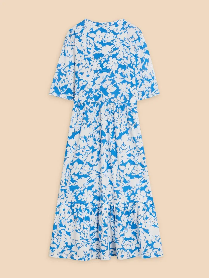 Women White Stuff Clothing Naya Jersey Printed Tiered Dress