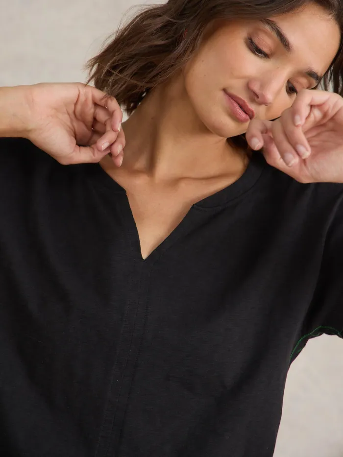 Women White Stuff Clothing NELLY COTTON NOTCH NECK TEE Women White Stuff Clothing NELLY COTTON NOTCH NECK TEE
