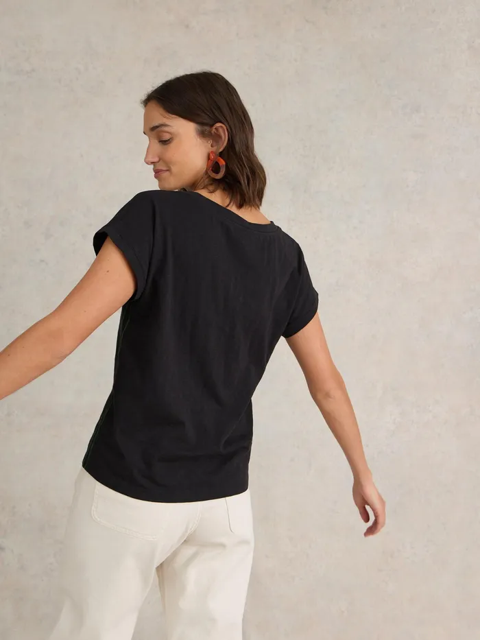 Women White Stuff Clothing NELLY COTTON NOTCH NECK TEE Women White Stuff Clothing NELLY COTTON NOTCH NECK TEE