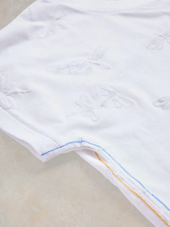 Women White Stuff Clothing NELLY NOTCH NECK EMBROIDERED TEE Women White Stuff Clothing NELLY NOTCH NECK EMBROIDERED TEE