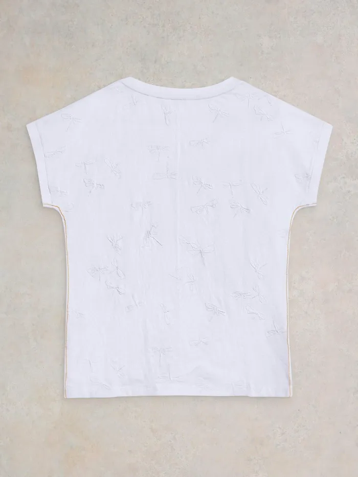 Women White Stuff Clothing NELLY NOTCH NECK EMBROIDERED TEE Women White Stuff Clothing NELLY NOTCH NECK EMBROIDERED TEE
