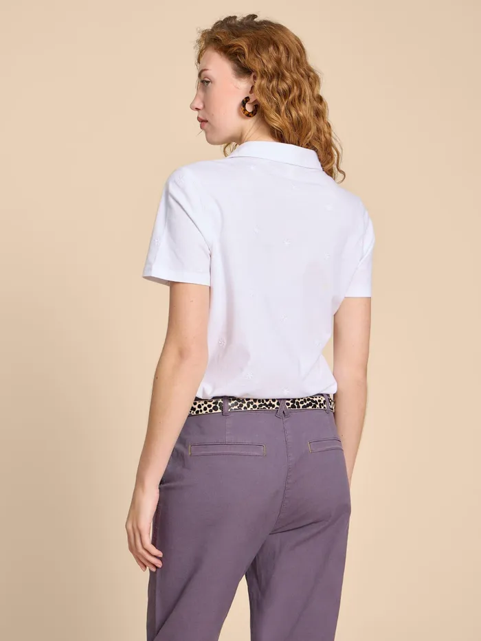 Women White Stuff Clothing PENNY POCKET EMBROIDERED SHIRT Women White Stuff Clothing PENNY POCKET EMBROIDERED SHIRT
