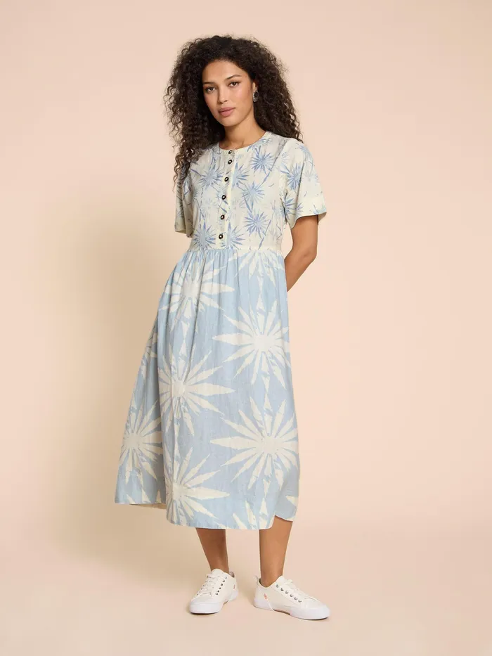 Women White Stuff Clothing Pip Linen Blend Midi Dress