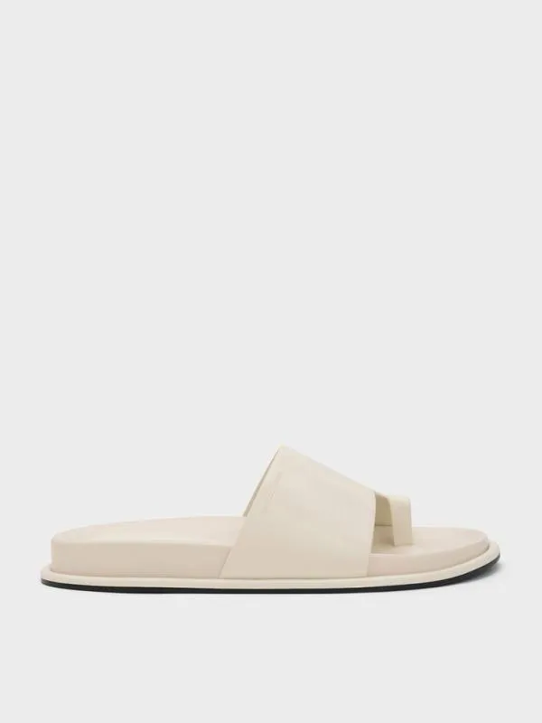 Women WideStrap ToeRing Sandals 8211 Chalk CHARLES and KEITH Sandals