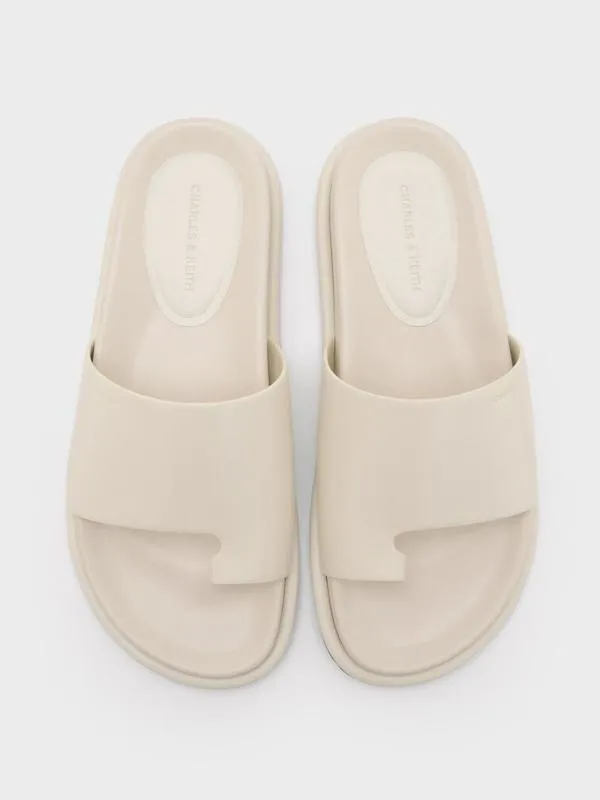 Women WideStrap ToeRing Sandals 8211 Chalk CHARLES and KEITH Sandals