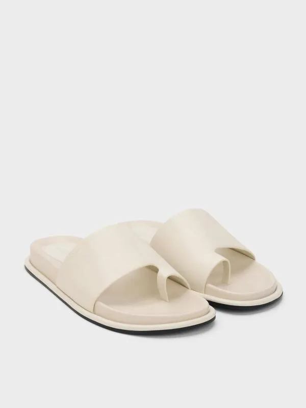 Women WideStrap ToeRing Sandals 8211 Chalk CHARLES and KEITH Sandals