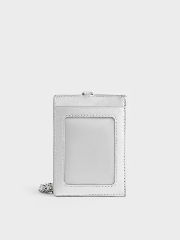 Women Wisteria Quilted BraidedStrap Card Holder 8211 Silver CHARLES and KEITH Card Holders