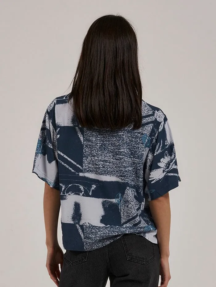 Womens Alchemy Bowling Shirt New Teal Thrills Tops and Tees