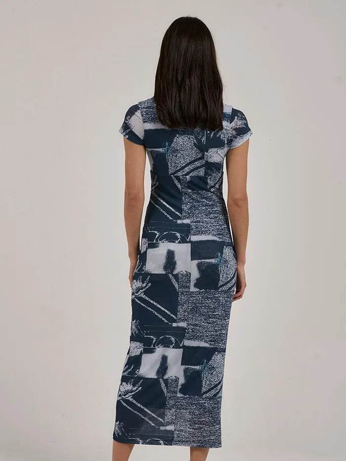 Womens Alchemy Mesh Dress New Teal Thrills Dresses