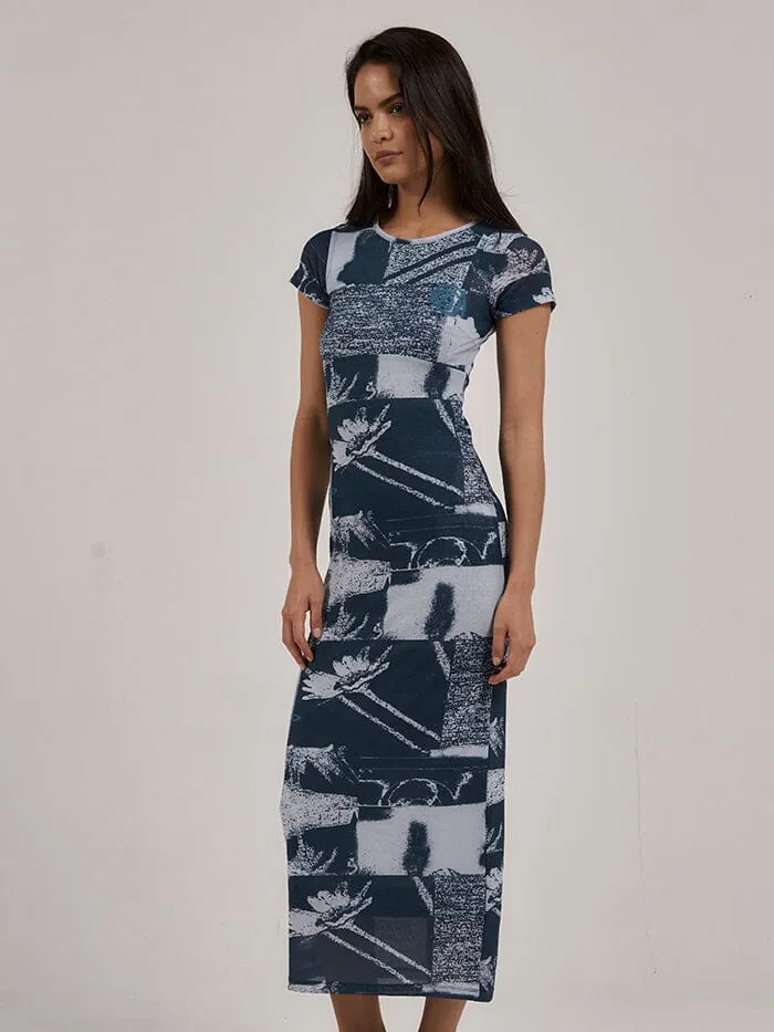 Womens Alchemy Mesh Dress New Teal Thrills Dresses