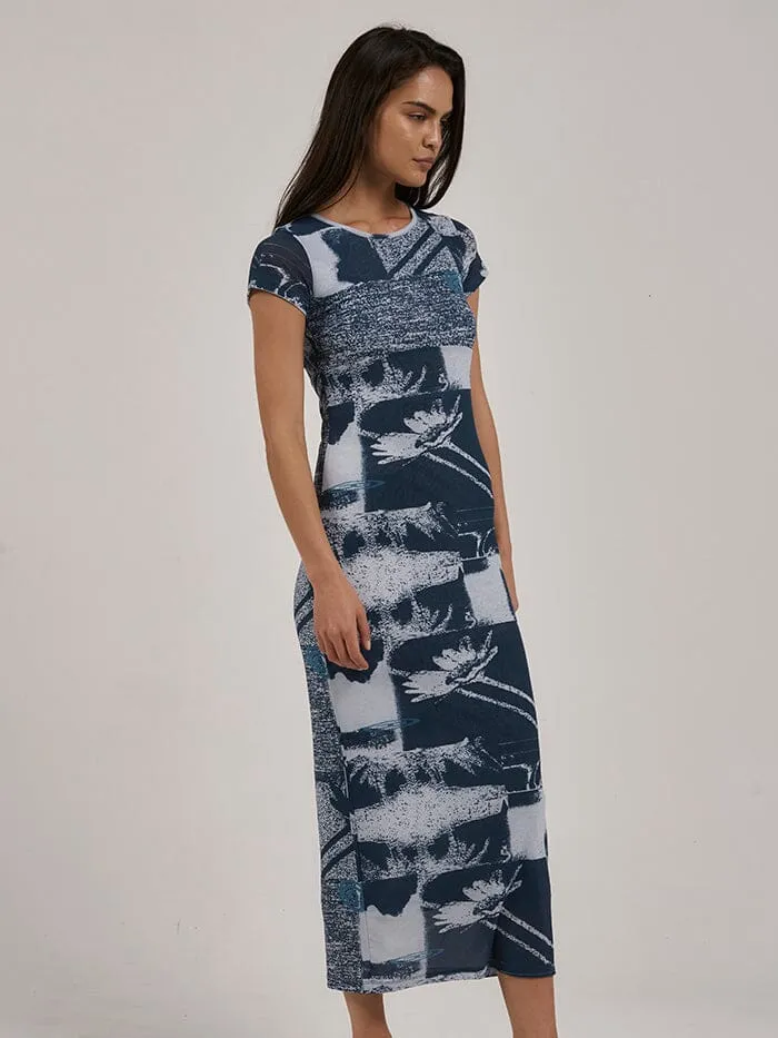 Womens Alchemy Mesh Dress New Teal Thrills Dresses