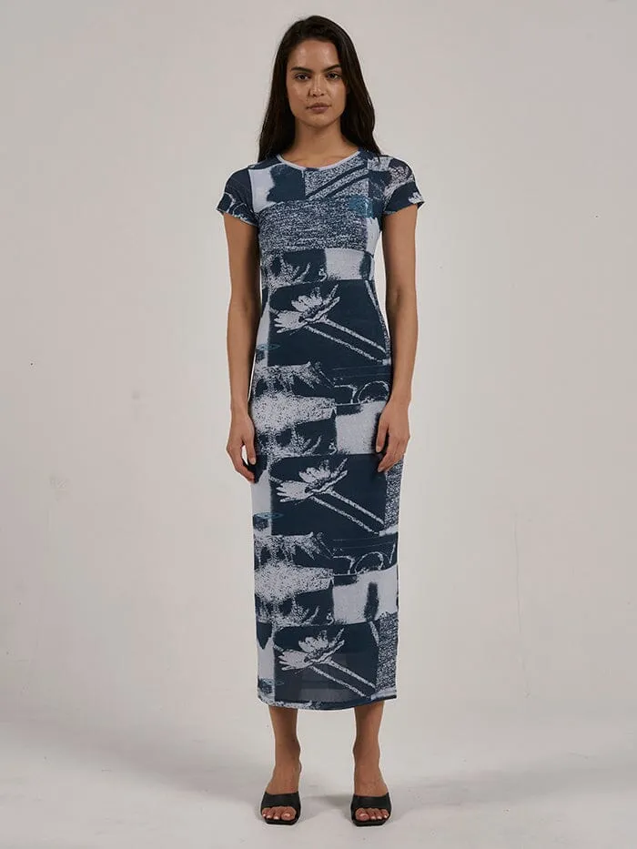 Womens Alchemy Mesh Dress New Teal Thrills Dresses