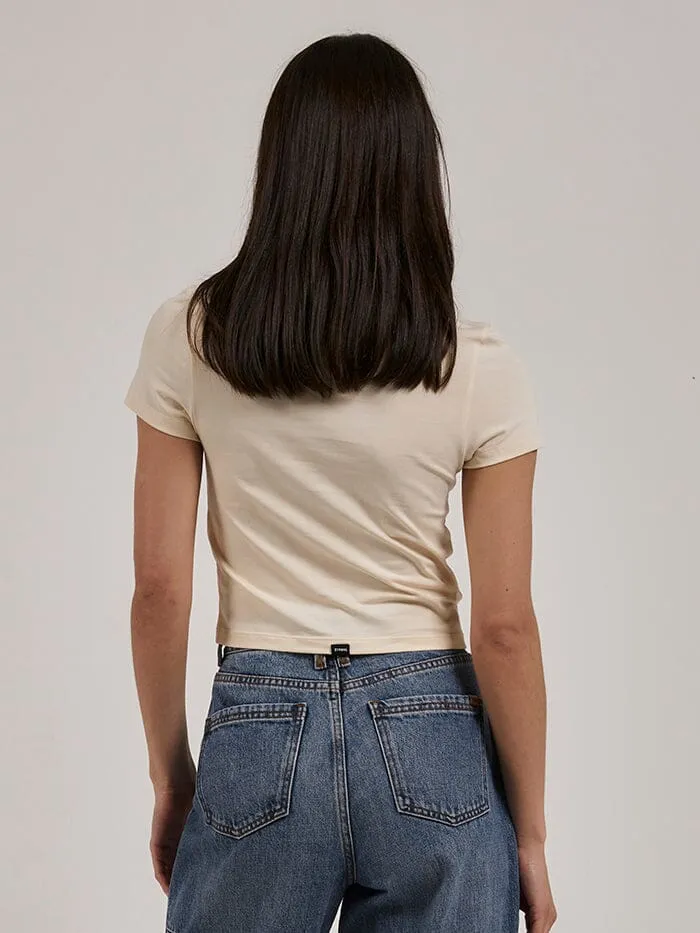 Womens Beholder Y2K Tee Cotton Cream Thrills Tops and Tees