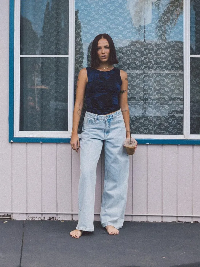 Womens Billie Low Baggie Jean Faded Dust Blue Thrills Denim