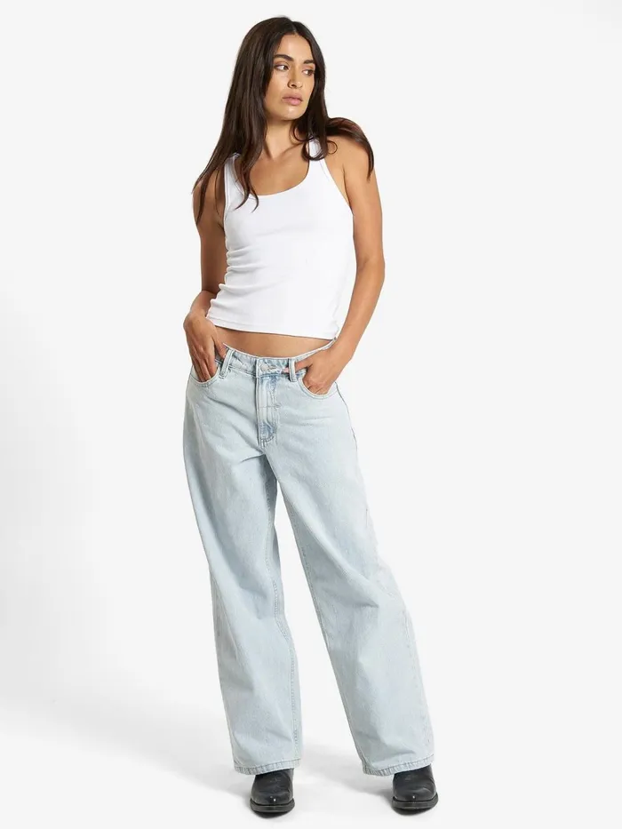 Womens Billie Low Baggie Jean Faded Dust Blue Thrills Denim