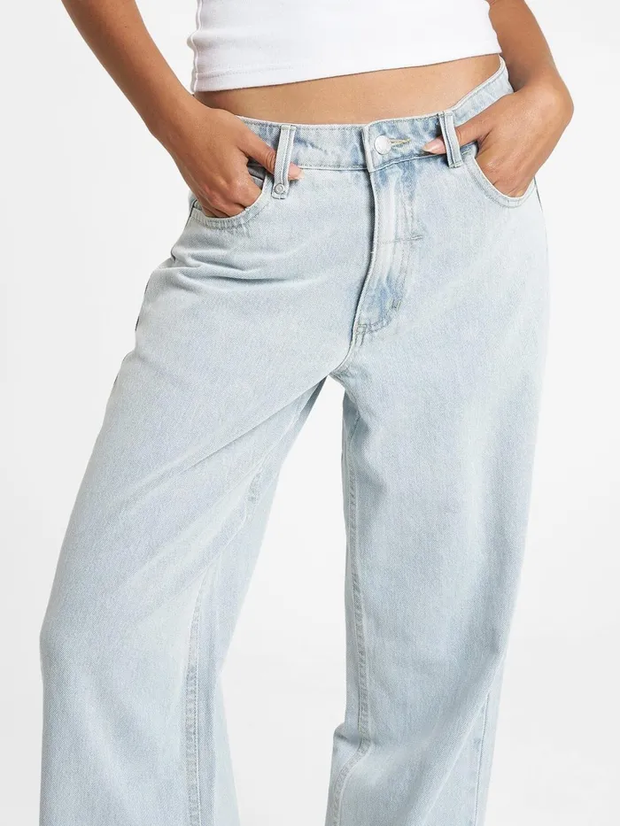 Womens Billie Low Baggie Jean Faded Dust Blue Thrills Denim