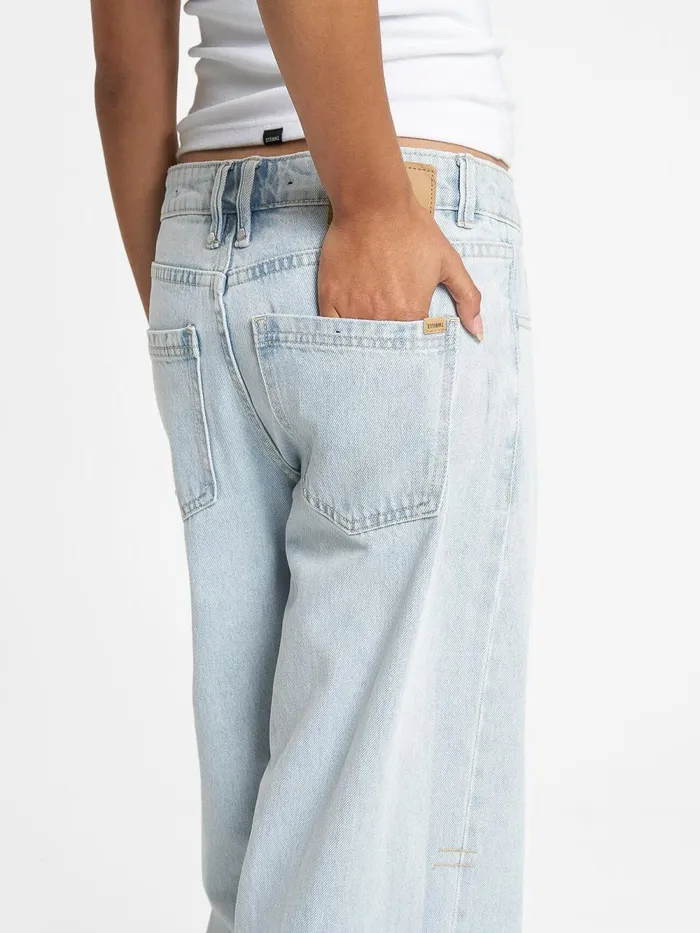 Womens Billie Low Baggie Jean Faded Dust Blue Thrills Denim
