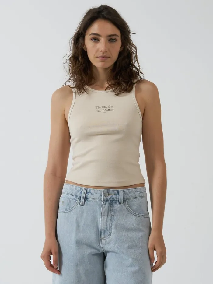 Womens Coordinates Curve Tank Unbleached Thrills Tops and Tees