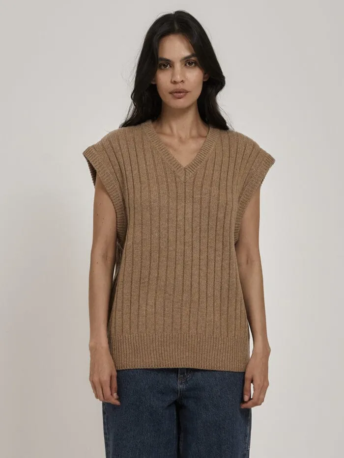 Womens Darcy Knit Vest Sand Thrills Sweaters and Fleece
