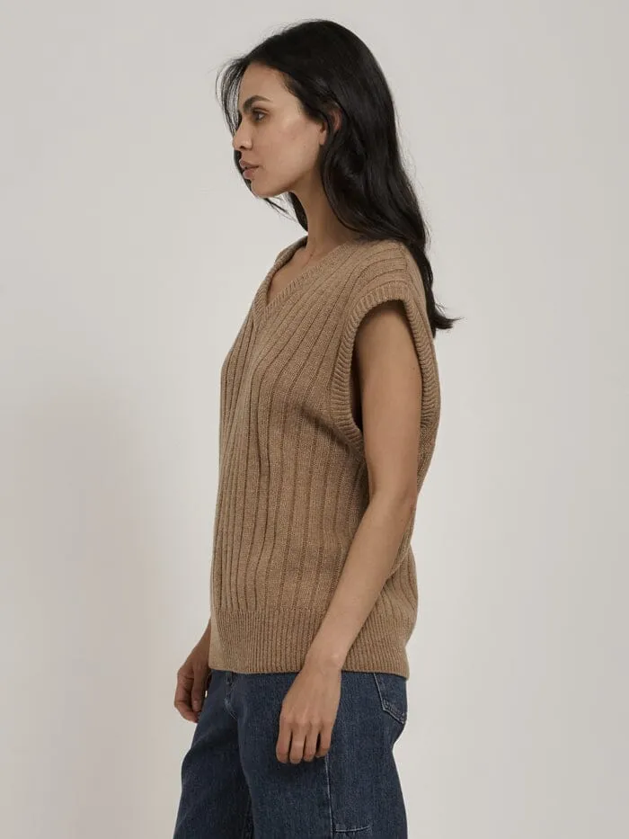 Womens Darcy Knit Vest Sand Thrills Sweaters and Fleece