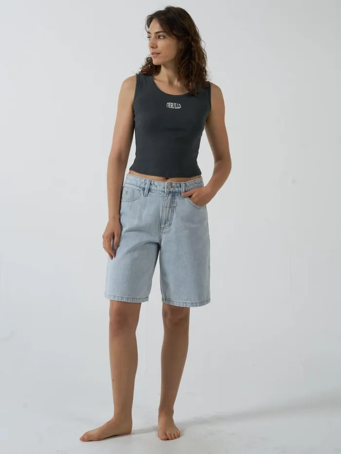 Womens Fisheye Y2k Tank Merch Black Thrills Tops and Tees