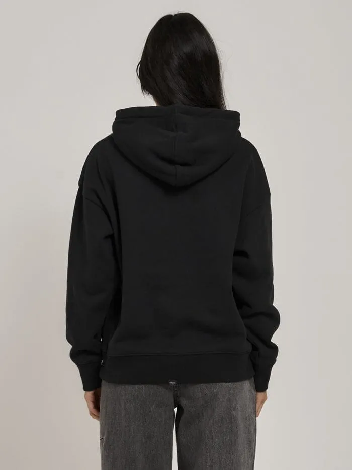 Womens Future Guidance Fleece Hood Washed Black Thrills Sweaters and Fleece