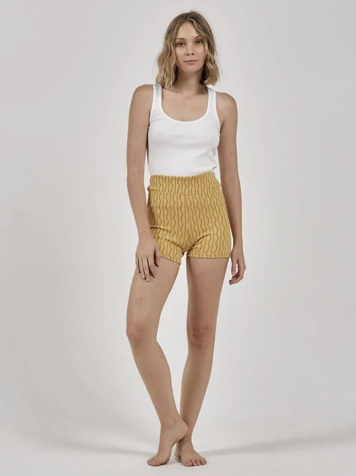 Womens Gravitation Bike Short Mineral Yellow Thrills Shorts