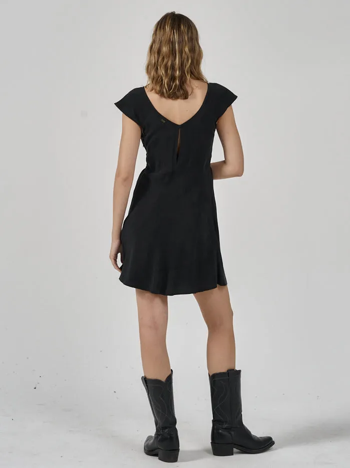 Womens Indra Mini Slip Dress Antique Black Thrills Dresses