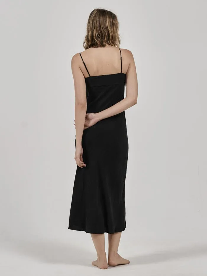 Womens Inez Mid Length Slip Dress Antique Black Thrills Dresses