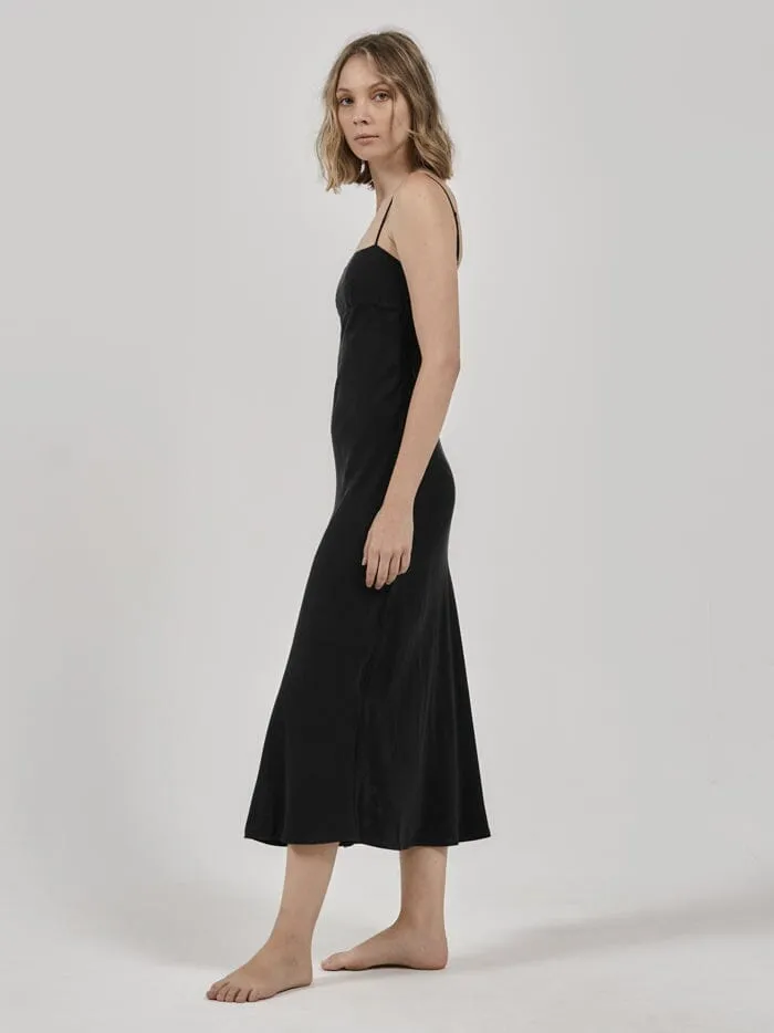 Womens Inez Mid Length Slip Dress Antique Black Thrills Dresses