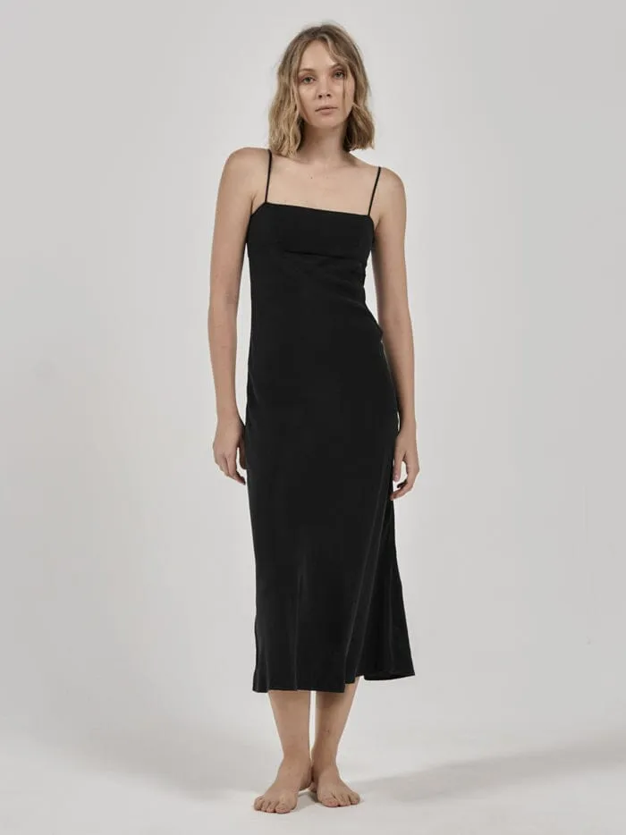 Womens Inez Mid Length Slip Dress Antique Black Thrills Dresses