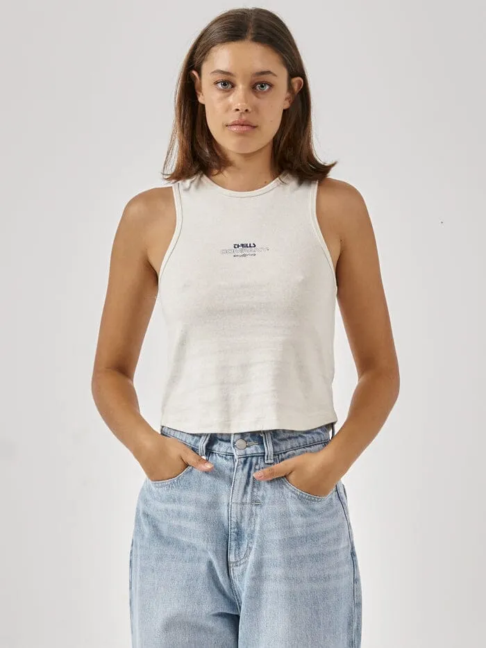 Womens Infinite Existence Hemp Curve Tank Unbleached Thrills Tops and Tees
