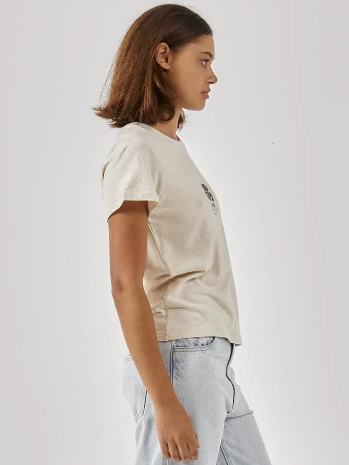 Womens Infinite Existence Hemp Everyday Tee Unbleached Thrills Tops and Tees
