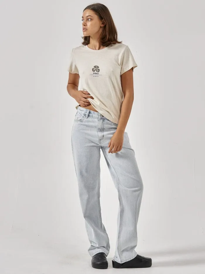 Womens Infinite Existence Hemp Everyday Tee Unbleached Thrills Tops and Tees