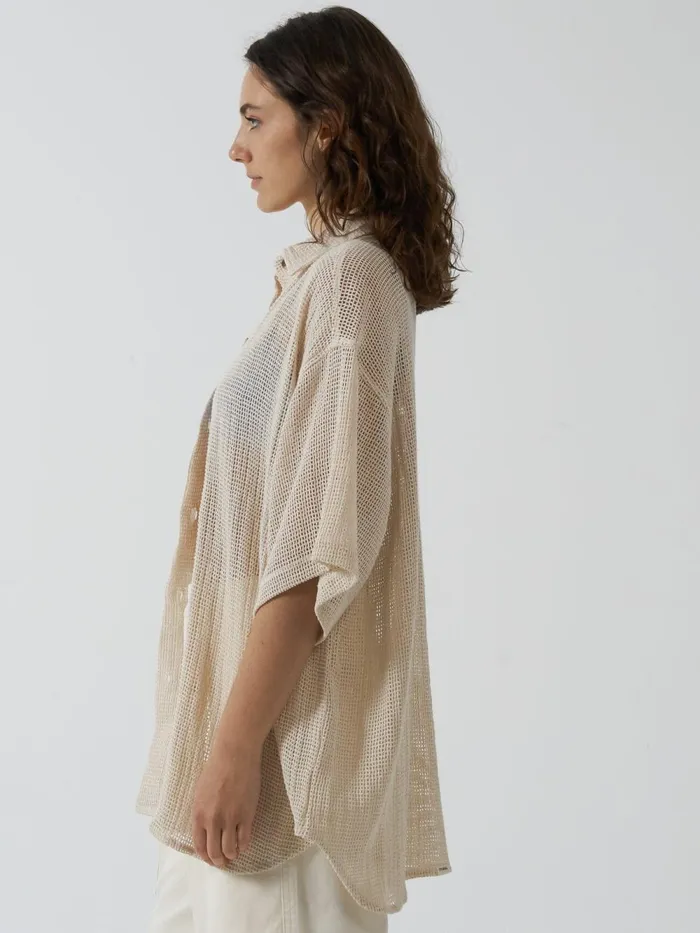 Womens Lattice Shirt Unbleached Thrills Tops and Tees