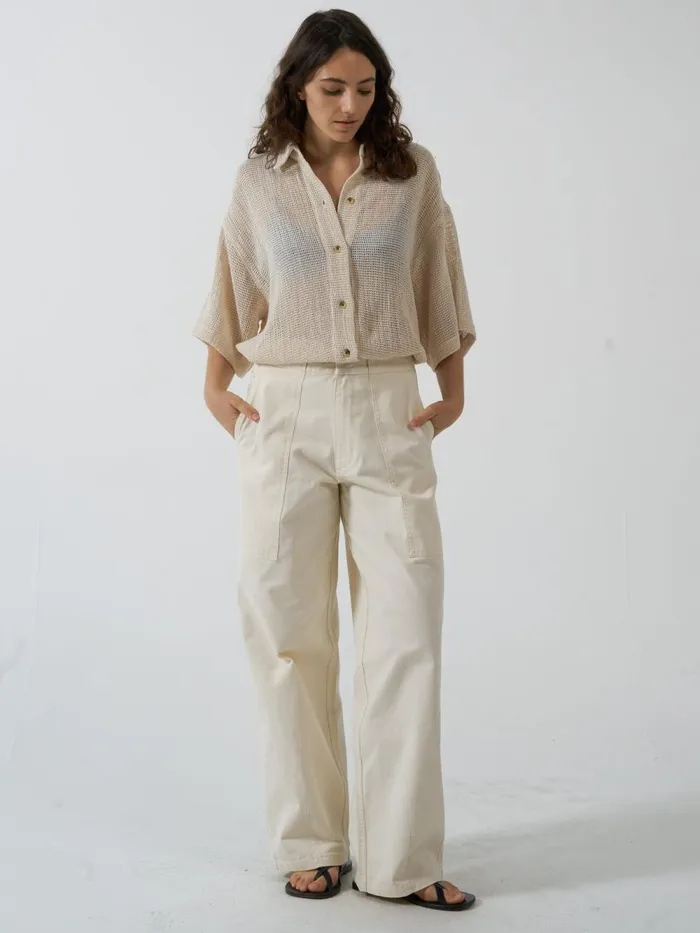 Womens Lattice Shirt Unbleached Thrills Tops and Tees