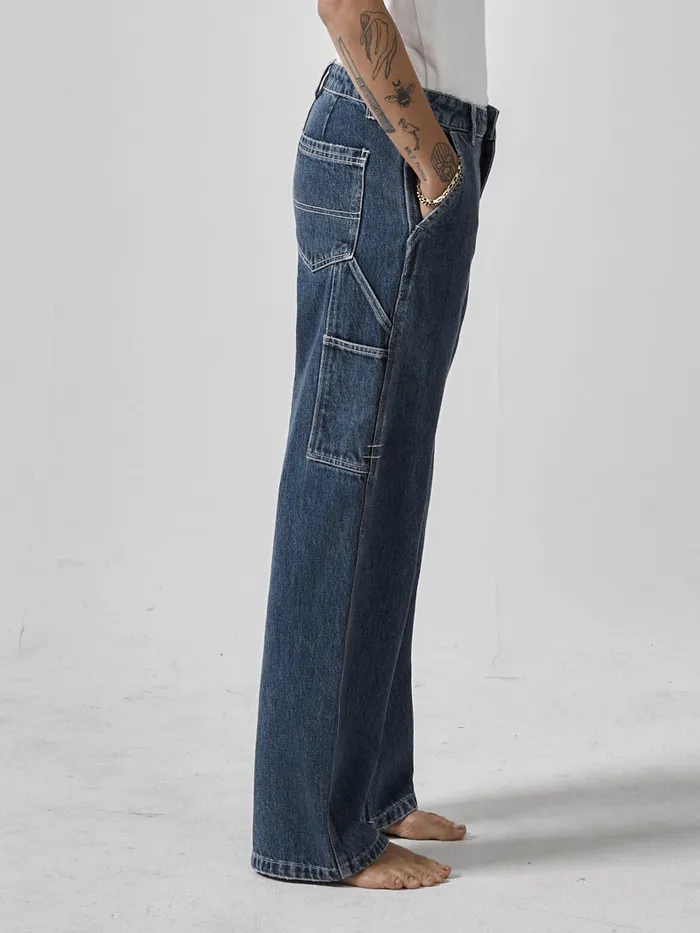 Womens Low Carpenter Jean Rinsed Blues Thrills Denim