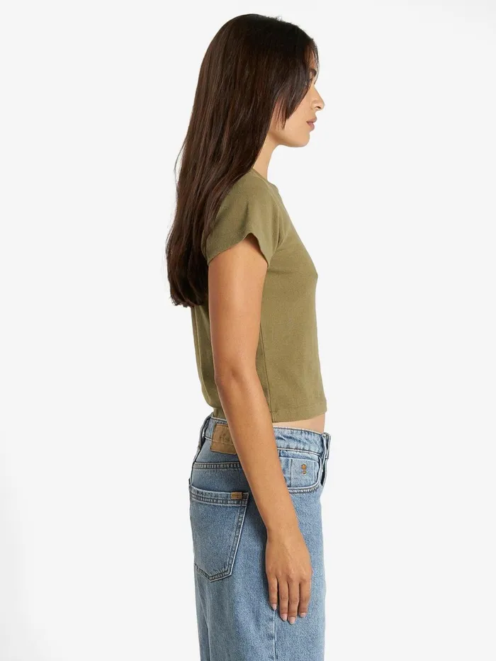 Womens Minimal Mini Tee Aloe Thrills Tops and Tees